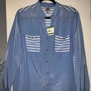 Ann Klein Women's Striped Blouse Size Large NWT